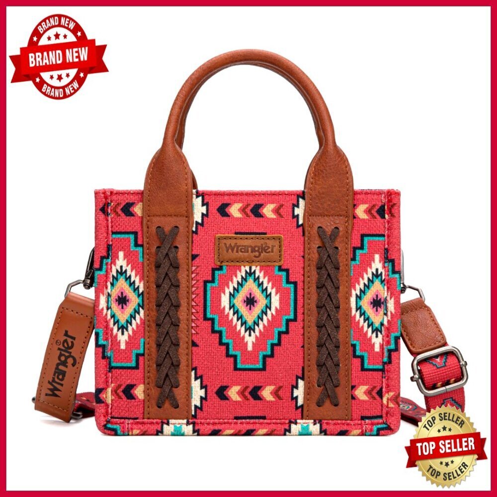 Mini Tote Bag with Adjustable Strap, Woven Cotton, Crossbody Purse